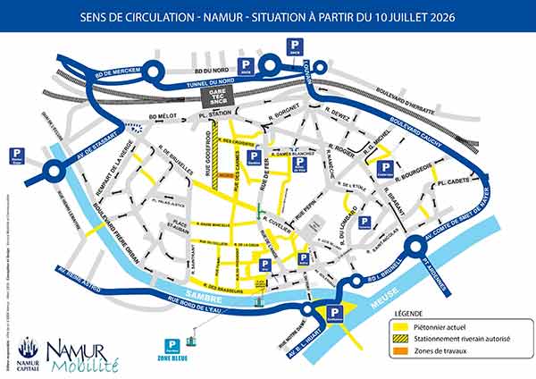 Illustration : Plan piétonnier rue de Bruxelles et Saint-Jacques
