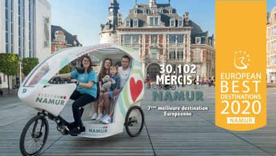Namur élue 7ème meilleure destination européenne