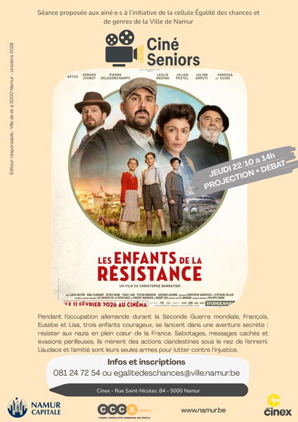 26 10 22 Ciné seniors 22 octobre 2026 Les enfants de la résistance