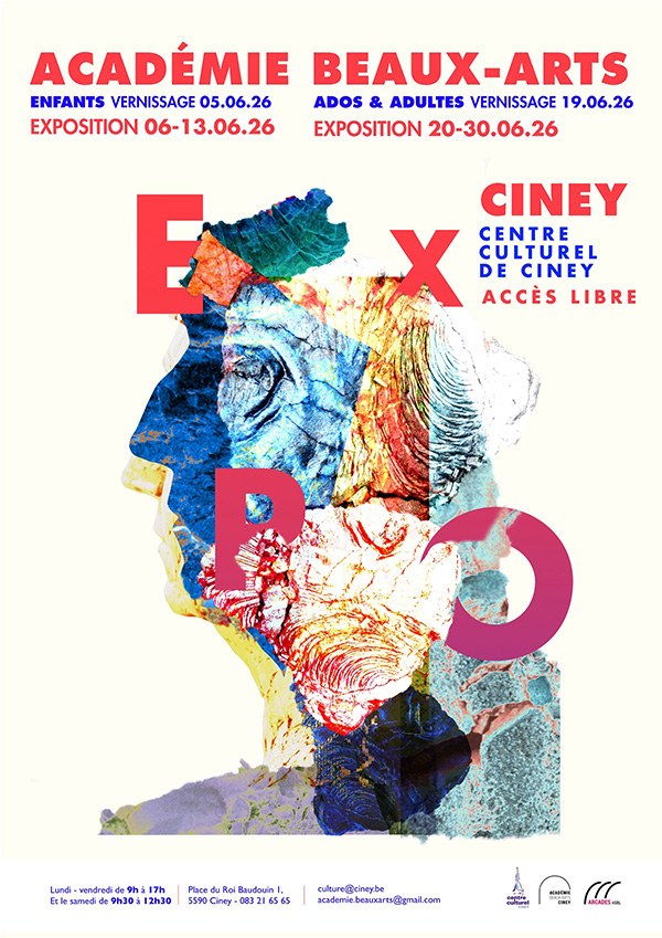 Affiche expo des élèves de l'académie des Beaux-Arts de Ciney 2026
