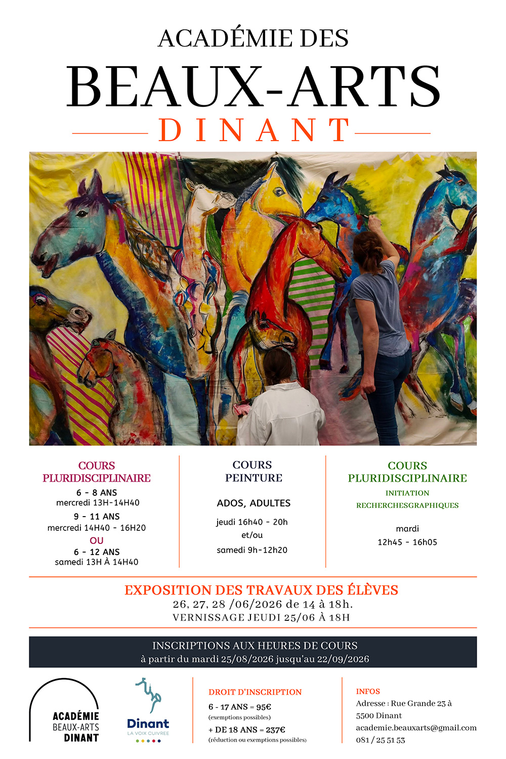 Affiche expo des élèves de l'académie des Beaux-Arts de Dinant 2026