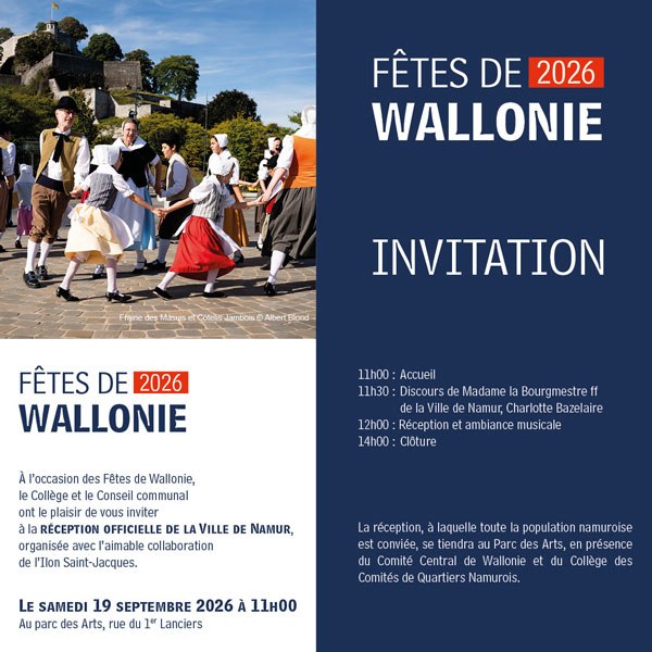 Invitation - Ville de Namur - Réception 19/09/2026 - page 1