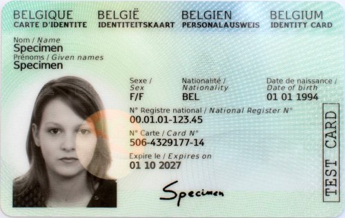 Carte eid belge - Specimen