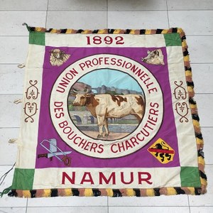  Drapeau "Union professionelle des bouchers charcuctiers", Don Romilly 