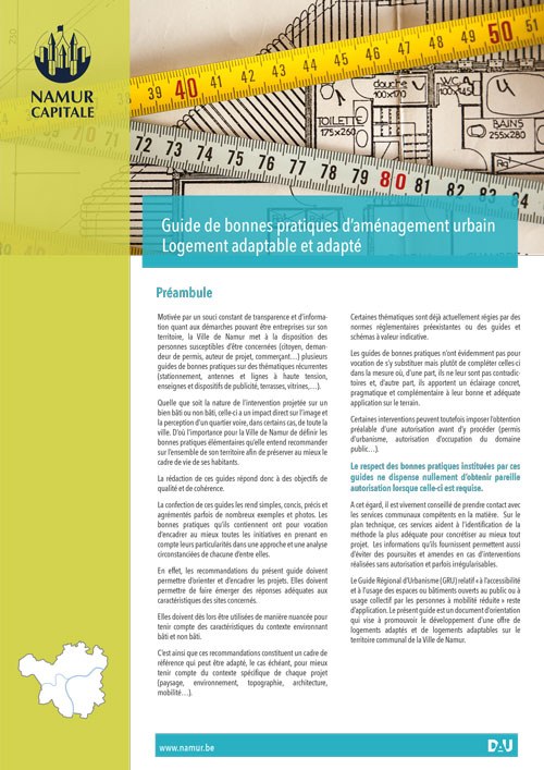 Logement adaptable et adapté — Ville de Namur