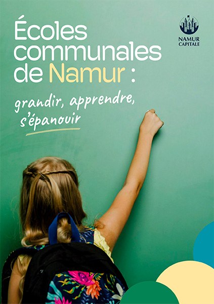 Visuel de la brochure de présentation des écoles communales de Namur